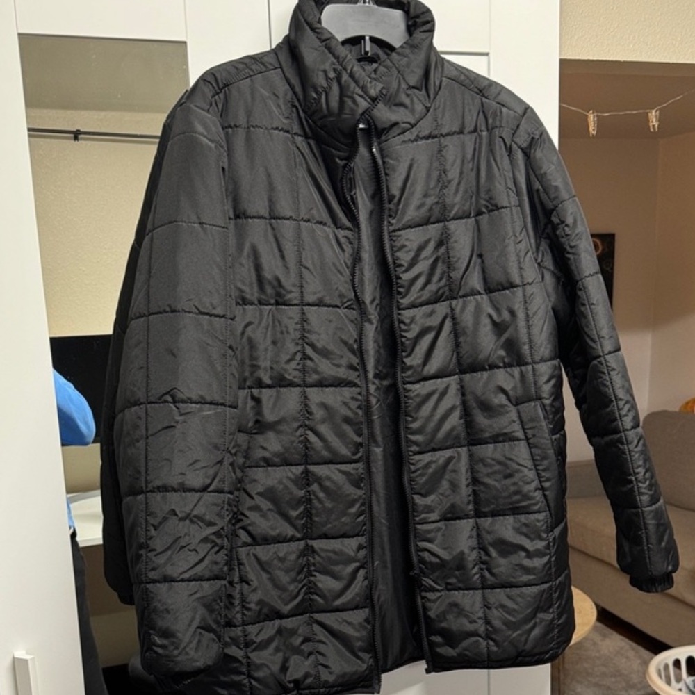 Unisex Black Quilted Jacket